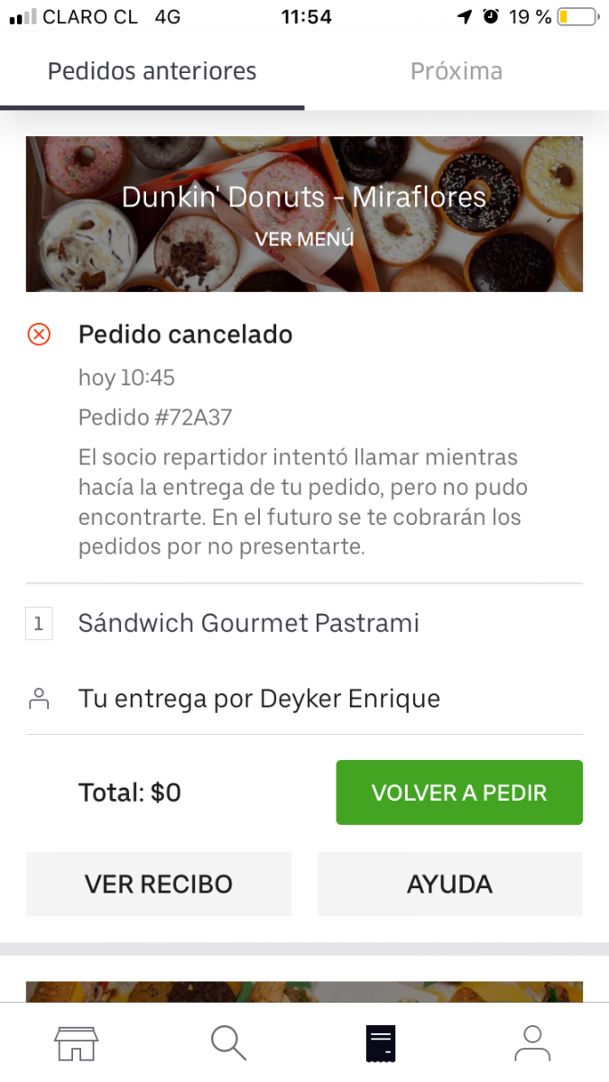 Uber Eats Cancelacion De Pedido Reclamos Cl