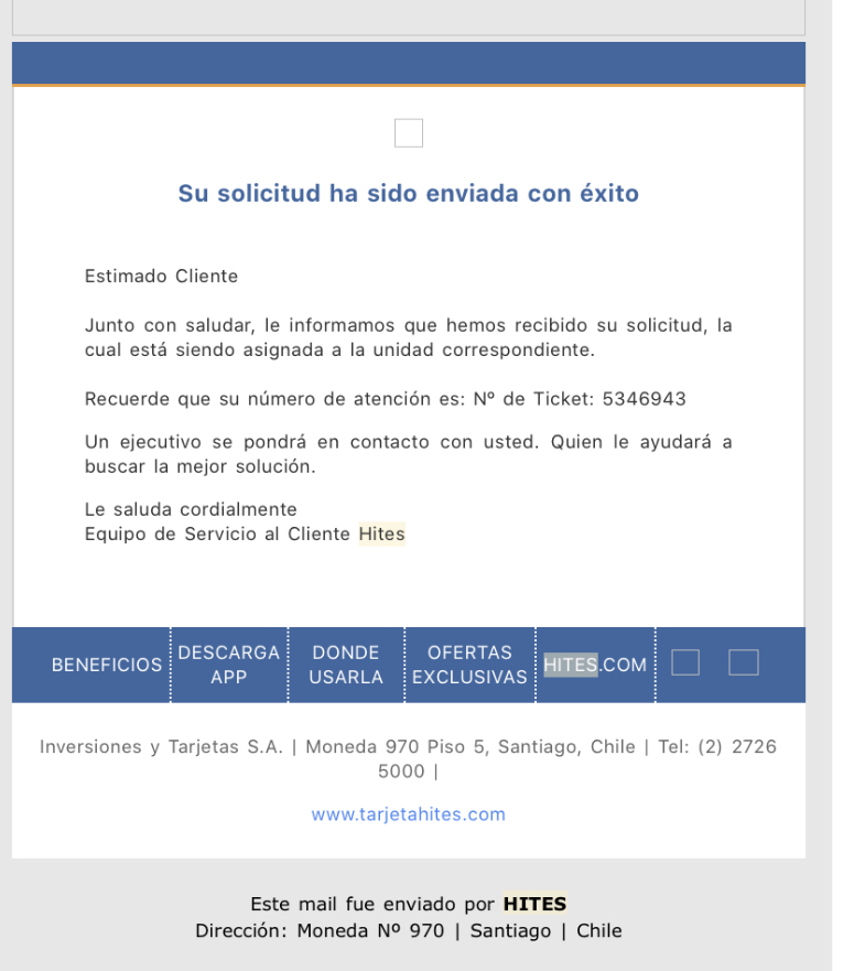 Hites No Confirmacion Ni Envio De Compra Reclamos Cl