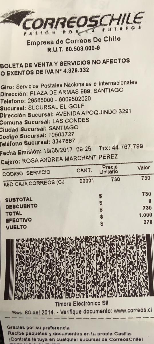 Correos De Chile Obligan A Comprar Sus Bolsas Cajas No Admiten Empaque Propio Respuesta De Correoschile Reclamos Cl