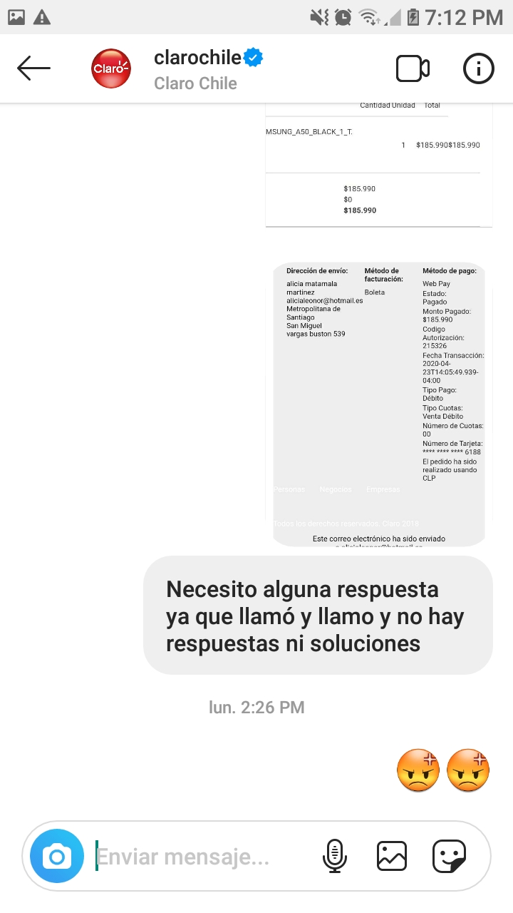 Claro Chile Compré Un Celular Por Y No Me Ha